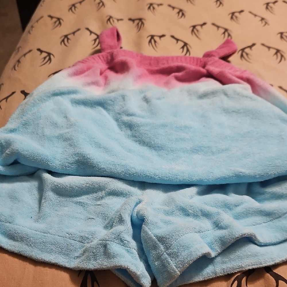 Wonder Nation Pink and Light Blue Romper